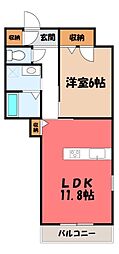 ラ・フォルトゥーナ 1LDKの間取図画像
