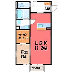 ラヴェール天川原 1LDKの間取図画像