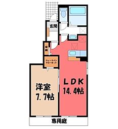 フローレス コート II 1LDKの間取図画像