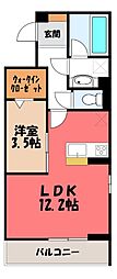 D-Gran 江木町 1LDKの間取図画像