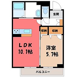 サルティガ 1LDKの間取図画像