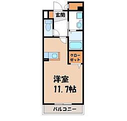 カーサ・セレーノ ワンルームの間取図画像