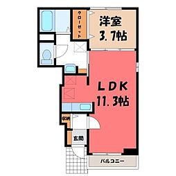 エアリー1 1LDKの間取図画像