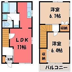 フローラルパレス桜 1階2LDKの間取り