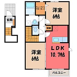 未来 I 2階2LDKの間取り
