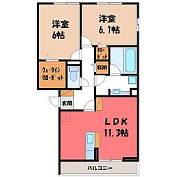 EIJU HOUSE II 2階2LDKの間取り
