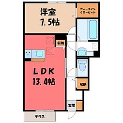 スクエア A 1階1LDKの間取り