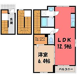 メヌエット 3階1LDKの間取り