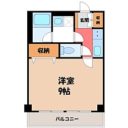 エターナル I棟 1階1Kの間取り