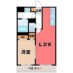 ヴァンヴェストB 1LDKの間取図画像