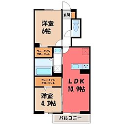 ハイトラスト A 2LDKの間取図画像