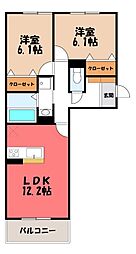 Brezza 2LDKの間取図画像