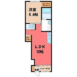 リノア ウエスト 1LDKの間取図画像