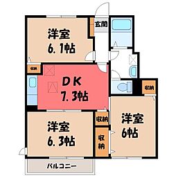 ルーラル・カーサ・Y 3DKの間取図画像