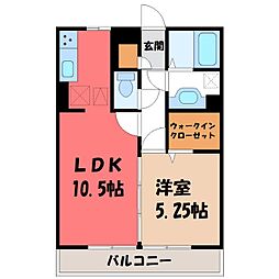 カラーズガーデン 1LDKの間取図画像