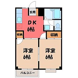 ひまわりハイツ 2DKの間取図画像