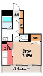 ヴィクトワール ワンルームの間取図画像
