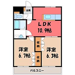 プランドール光円 2LDKの間取図画像