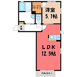 レヨンヴェールA 1LDKの間取図画像
