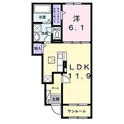 グランテラス V 1LDKの間取図画像