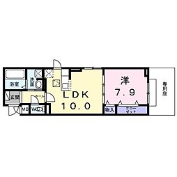 カーサ ソラティオ 1LDKの間取図画像