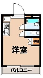 グランコート伊勢崎 ワンルームの間取図画像