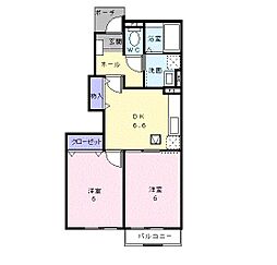 メゾン・アンソレイエ3 2DKの間取図画像