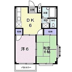 プラネット1 2DKの間取図画像