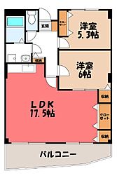 ラ・デファンスミキ 2LDKの間取図画像