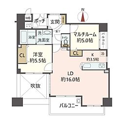 エステムコート谷町六丁目2アクティーネ 1SLDKの間取図画像