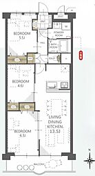 シャトー八戸の里 3LDKの間取図画像