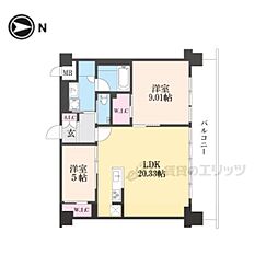 プレジオ宝塚ASIAN 2LDKの間取図画像