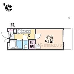 レオパレス武庫南 1Kの間取図画像