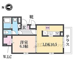 シャイン 1LDKの間取図画像
