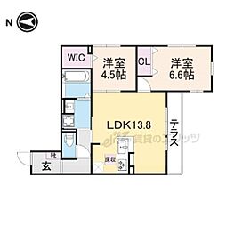 Ｄ−ｒｏｏｍ南塚口 1階2LDKの間取り