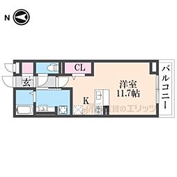 abcdマンション南塚口 ワンルームの間取図画像