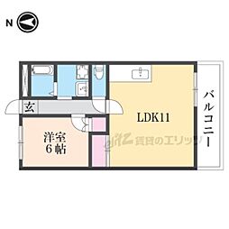 アビタ・コア3棟 1LDKの間取図画像