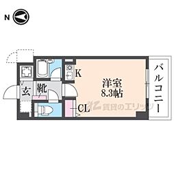 プライムコート武庫之荘 ワンルームの間取図画像
