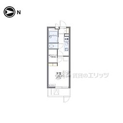 レオパレス奥畑 1Kの間取図画像