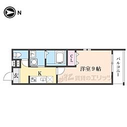 フジパレス阪急武庫之荘3番館 1Kの間取図画像