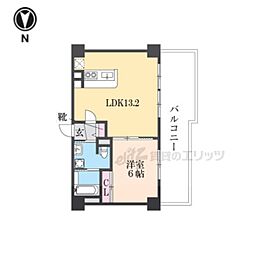 フォレストコート伊丹 1LDKの間取図画像