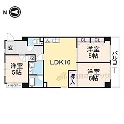 パークモダン伊丹 4階3LDKの間取り