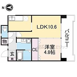 阪急神戸本線 武庫之荘駅 徒歩11分の賃貸マンション 5階1LDKの間取り