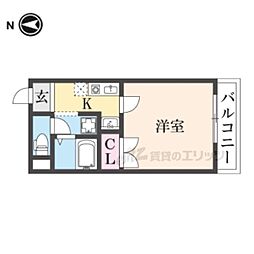 MY尼崎 1Kの間取図画像