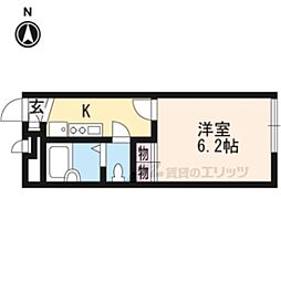 レオパレスプロスパ 2階1Kの間取り