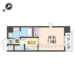 GLORYKISERA 5階1Kの間取り