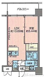 プレジオ吹田 8階1LDKの間取り
