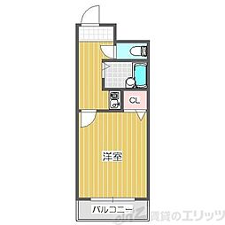 エミネンスヨシムラ 4階1Kの間取り