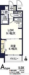 ソラージュ茨木 1LDKの間取図画像
