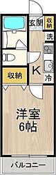 COCORO吹田 3階ワンルームの間取り